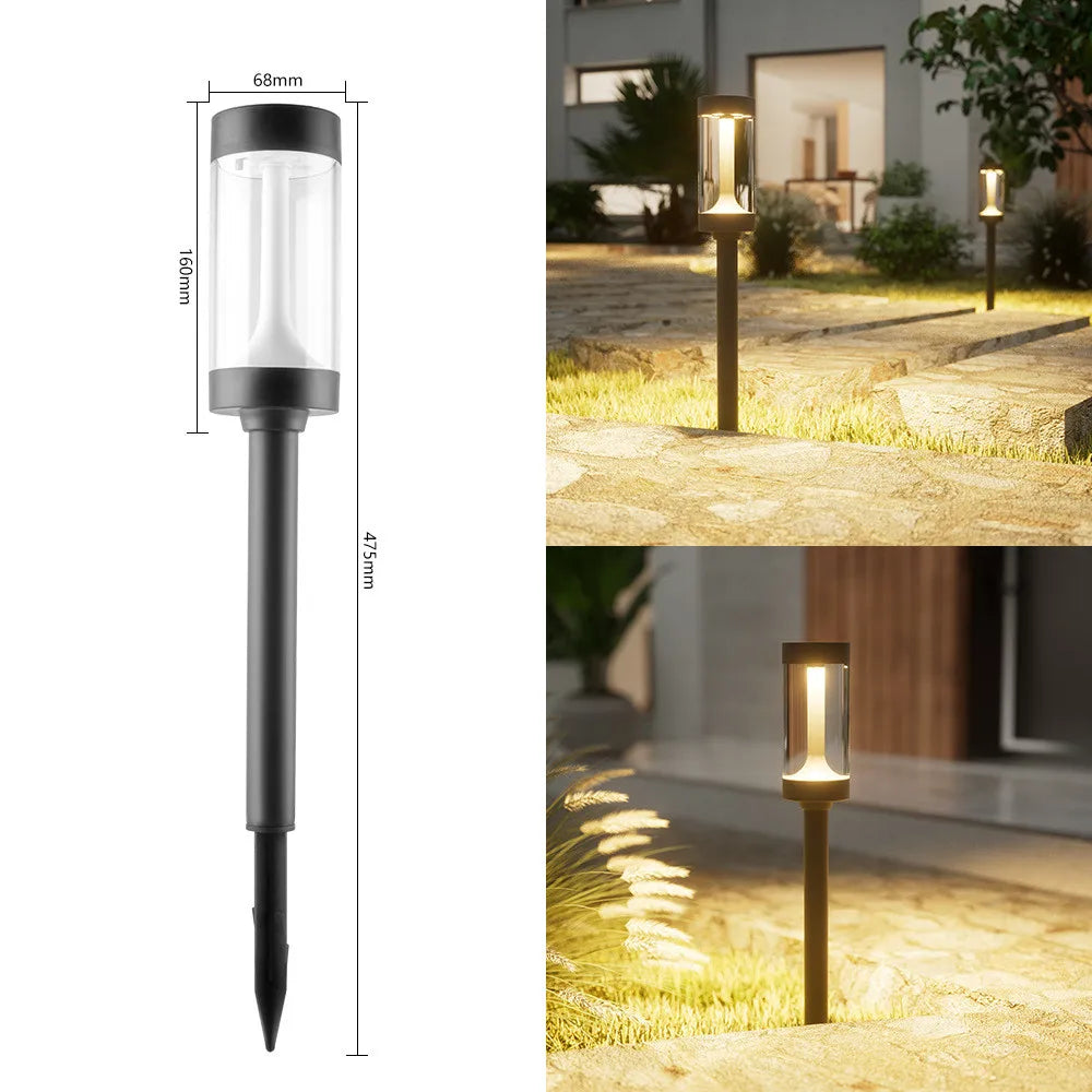 Lampe Solaire Pelouse 3000K Décoration Jardin Chemin 2 Pièces