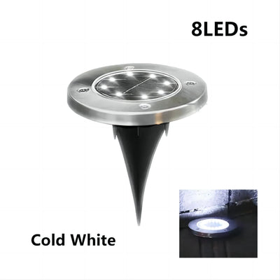 Projecteur Solaire Enterré 8 à 20 LED Décoratif Jardin