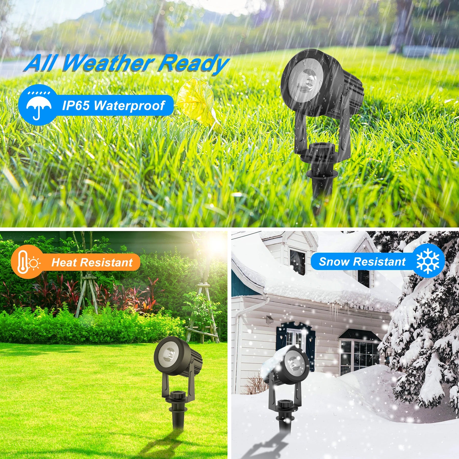 Projecteur Solaire RGB LED Étanche IP65 Jardin Noël Halloween
