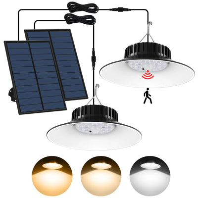 Lampe solaire suspendue à détecteur de mouvement pour garage