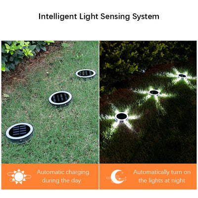 Veilleuse Solaire Enterrée 360° LED Jardin Cour Pelouse