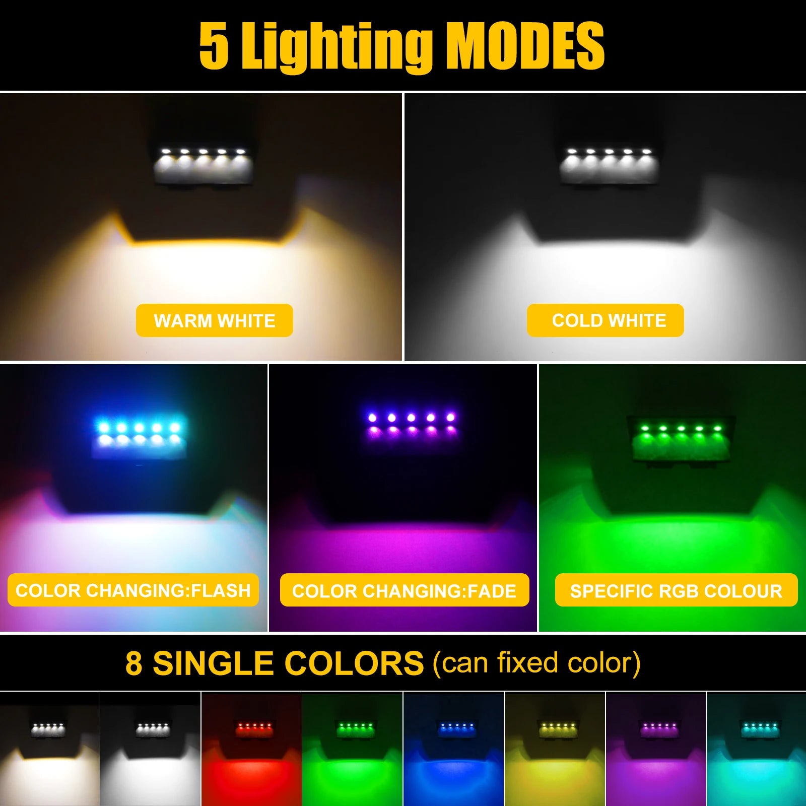 Lampe Solaire Escalier RGB LED Étanche IP65 Marche Extérieur