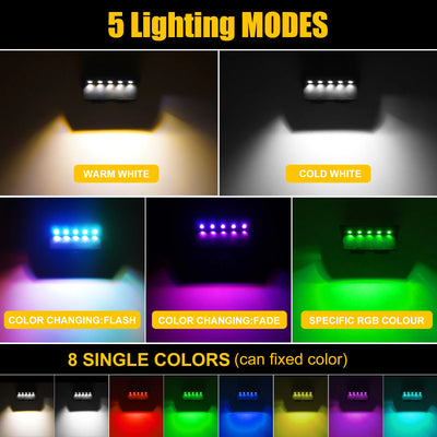 Lampe Solaire Escalier RGB LED Étanche IP65 Marche Extérieur