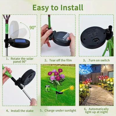 Piquet Solaire Flocon de Neige LED pour Allée et Terrasse