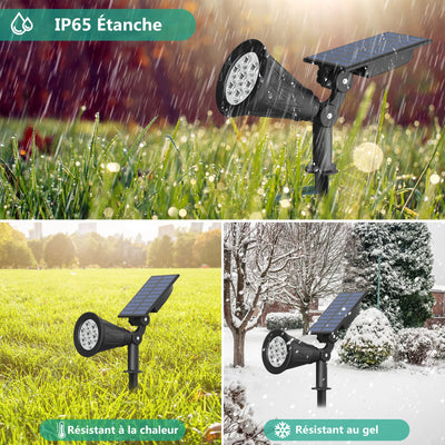 Projecteur Solaire 7 LED Applique Murale Paysage Jardin