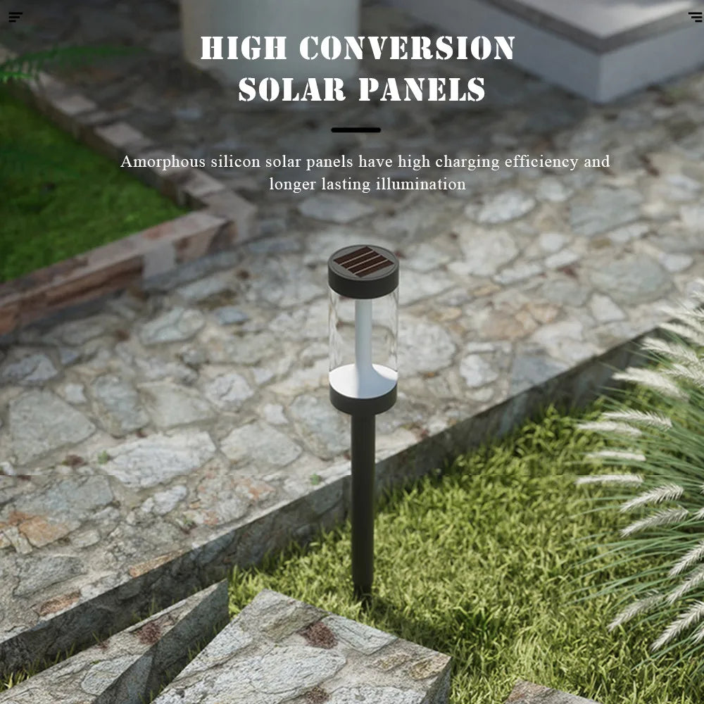 Lampe Solaire Pelouse 3000K Décoration Jardin Chemin 2 Pièces