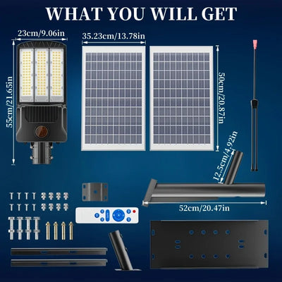 Détails du réverbÚre solaire 8000W étanche