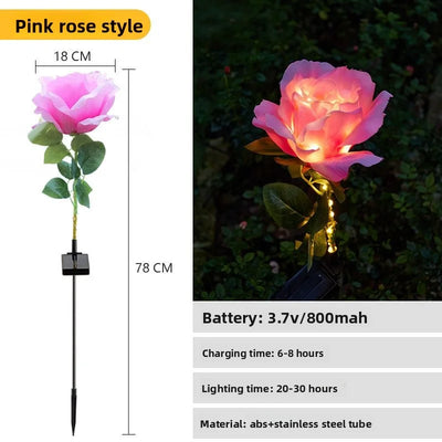 Piquet Solaire de Jardin Fleur Lumineuse pour Pelouse
