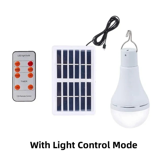 Ampoule LED solaire étanche allumée la nuit