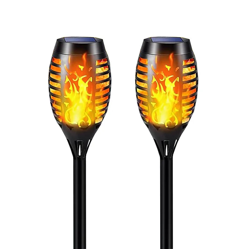 Lot de lampes solaires effet flamme pour jardin