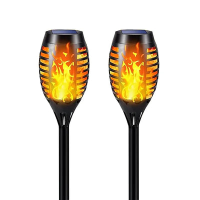 Lot de lampes solaires effet flamme pour jardin