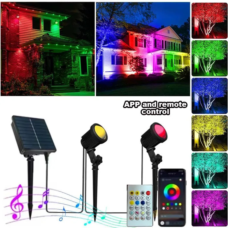 Projecteur Solaire RGB LED Étanche IP65 Jardin Application