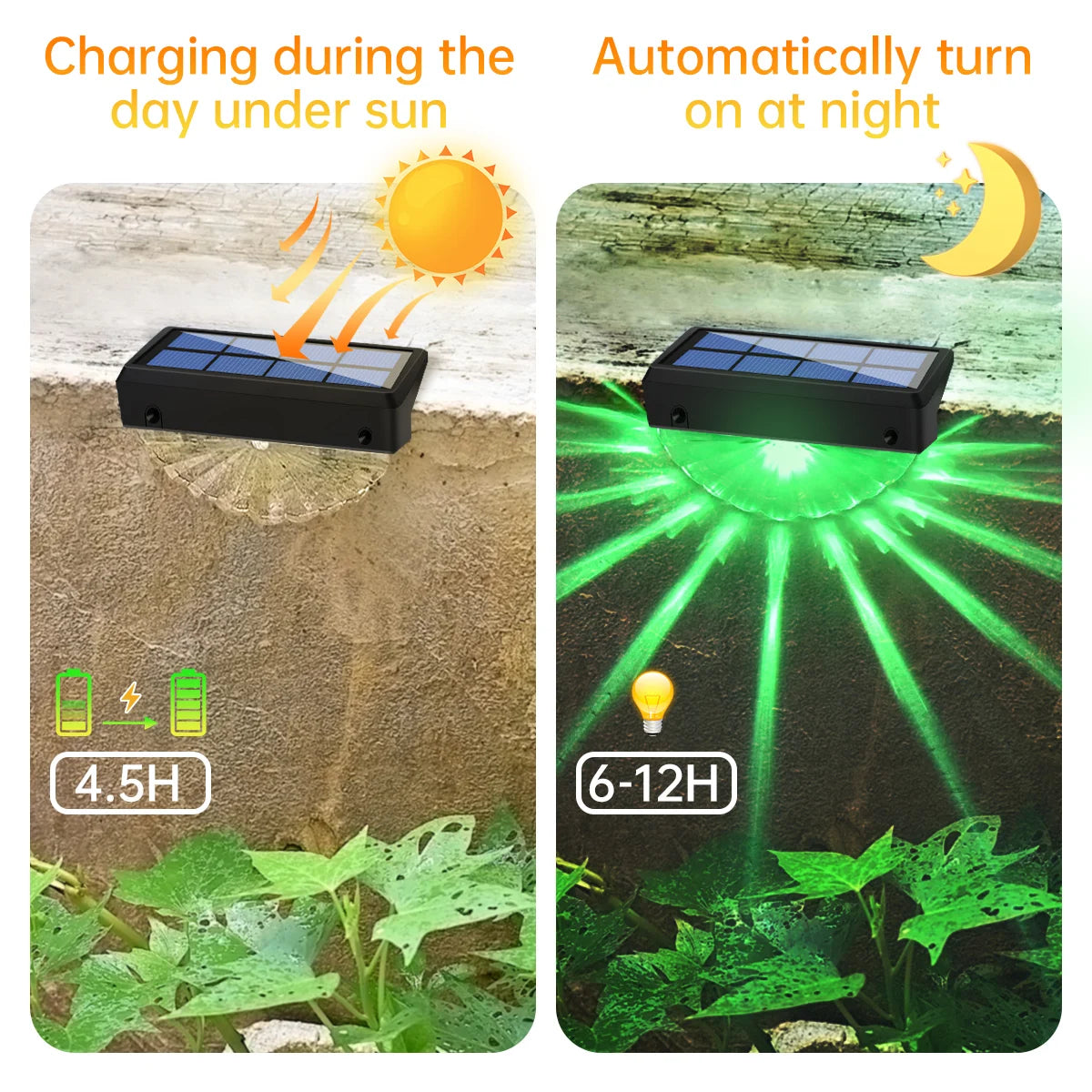 Lampe Solaire Pont Escalier LED Ătanche Patio Jardin ClĂŽture â panneau solaire et recharge autonome