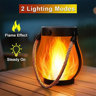 Lampe Torche Solaire 22 LED Flamme Vacillante Étanche Jardin