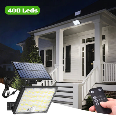 Lampe Solaire Extérieur 400 LED Détecteur Mouvement Télécommande IP65