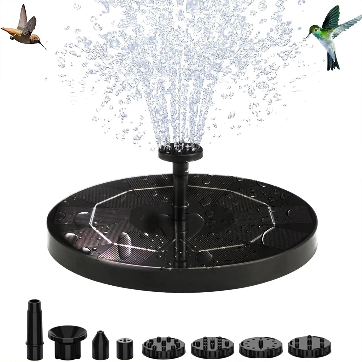 Fontaine Solaire Cascade pour Bain d'Oiseaux de Jardin