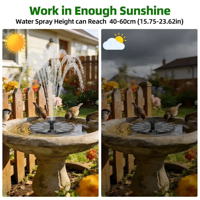 Fontaine solaire de jardin 6 buses pour bassin