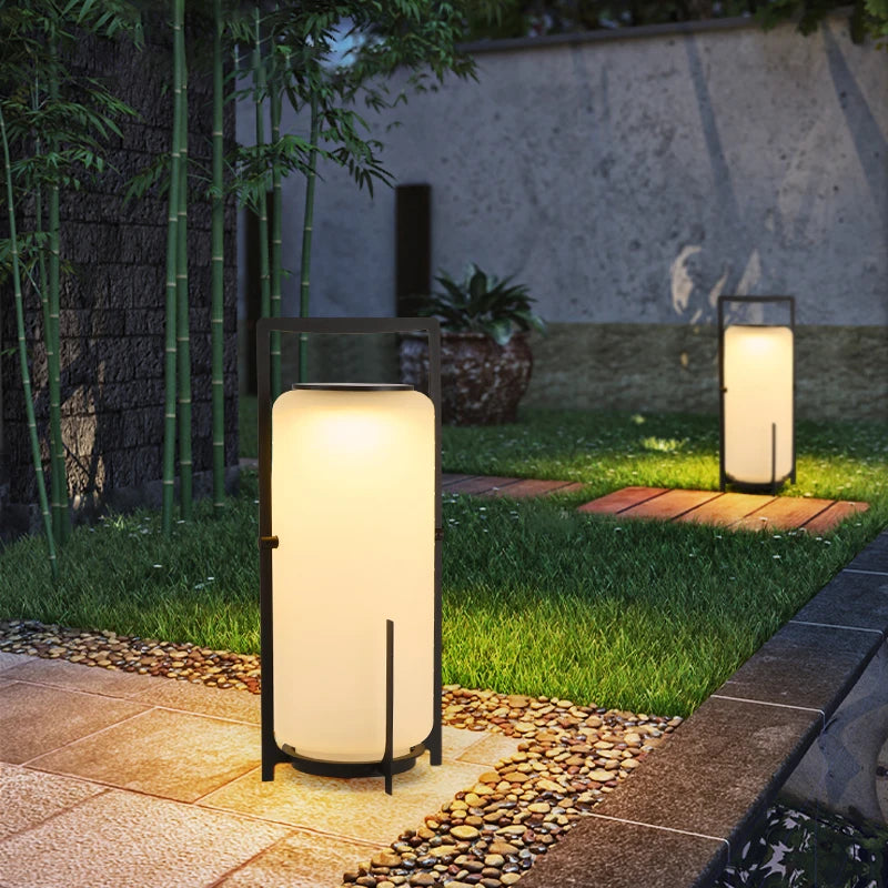 Lampe Solaire de Jardin Colonne pour Pelouse et Allée – éclairage LED allumé de nuit