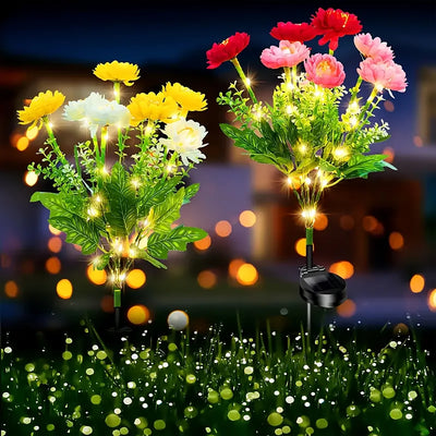 Piquet Solaire Flocon de Neige LED pour Allée et Terrasse
