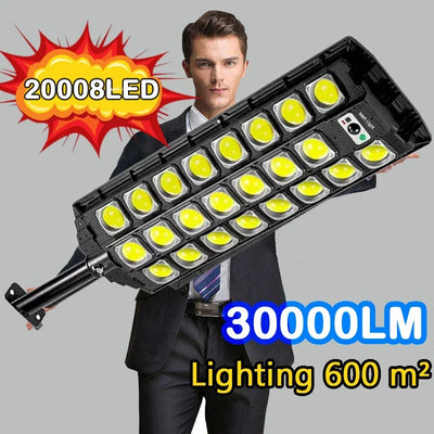 Lampe solaire extérieure LED avec détecteur de mouvement et 3 modes