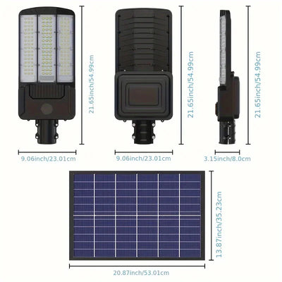 RéverbÚre solaire 8000W éclairant un jardin la nuit
