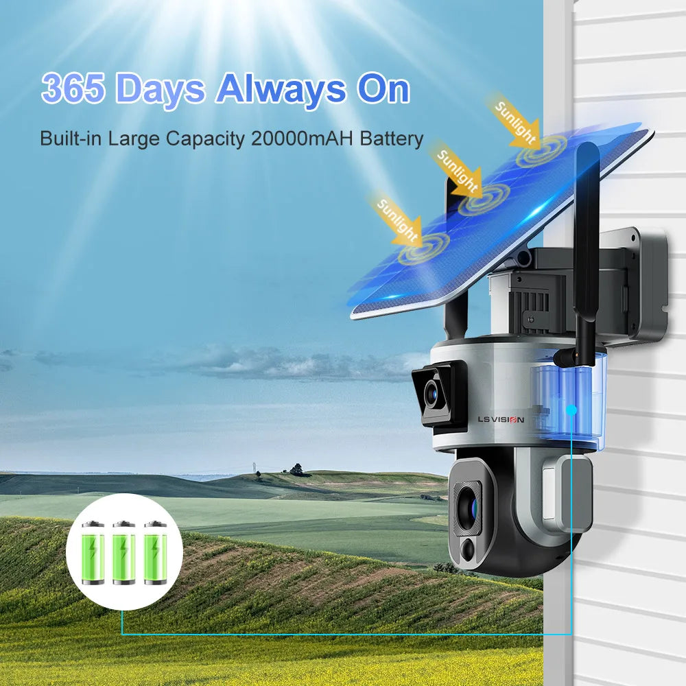 Caméra solaire 8MP suivi humanoïde automatique
