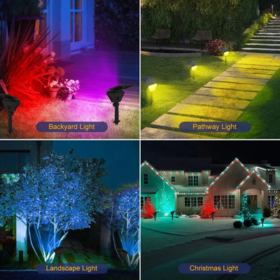Projecteur Solaire RGB Arbre Couleur Changeante Jardin