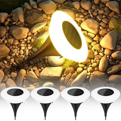 Lampe Solaire Pelouse 14 LED 360° Étanche Jardin Allée Camping