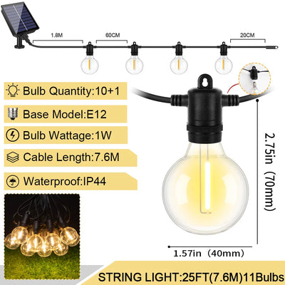 Guirlande solaire G40 10 ampoules pour fête