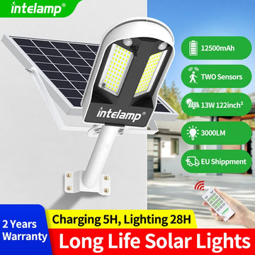 Lampadaire Solaire 3000LM Détecteur de Mouvement