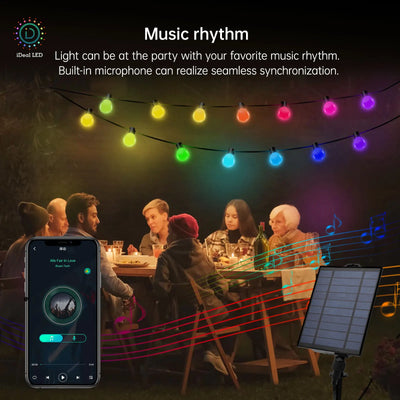 Ampoules G40 RGB de la guirlande solaire connectée