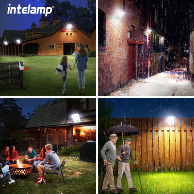 Lampe Solaire Murale 3000lm Extérieure IP65 Capteur Mouvement Projecteur – éclairage LED allumé de nuit