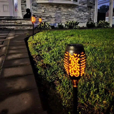Lampe solaire effet flamme pour décoration de Noël
