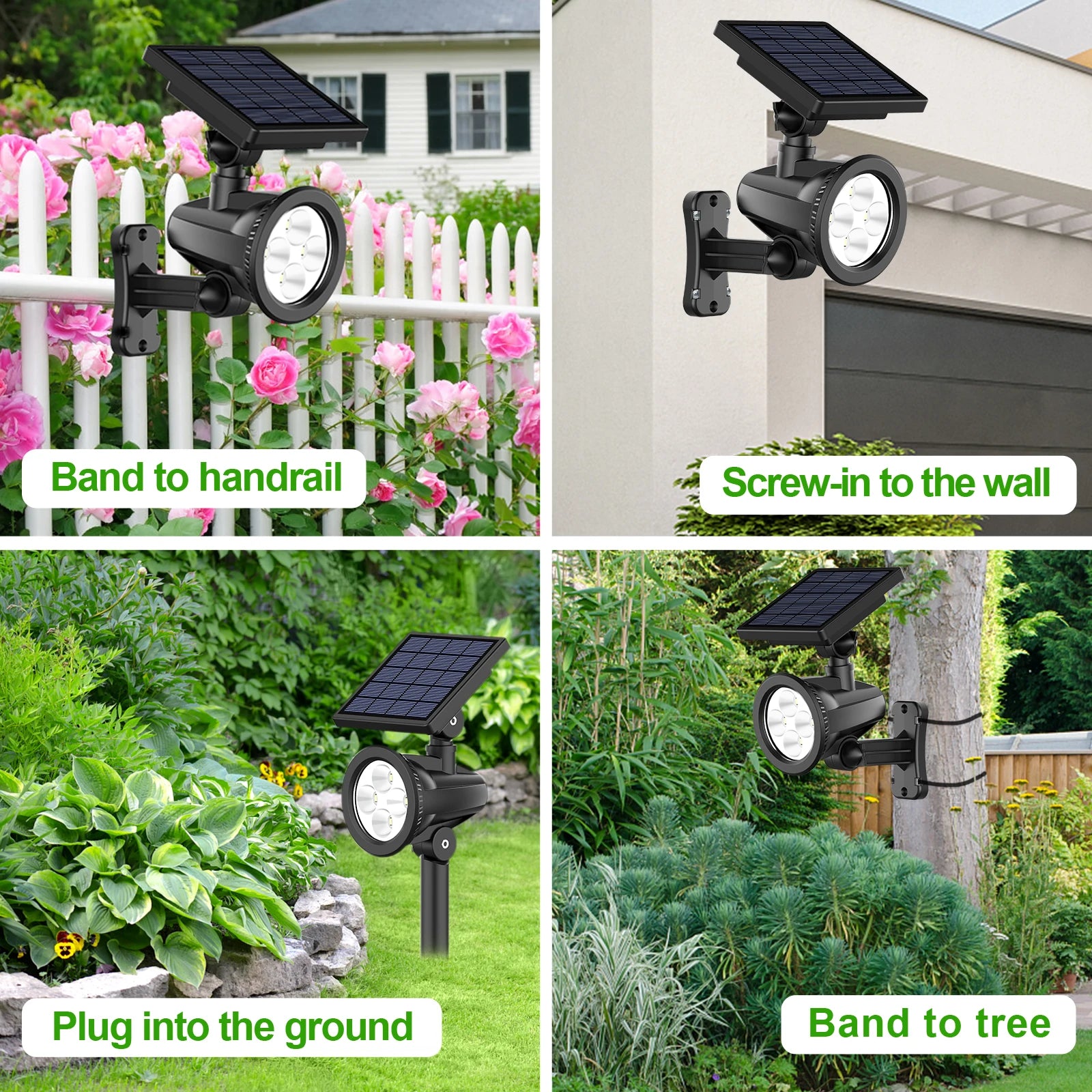 Projecteur Solaire Paysage Lot de 2 Éclairage Projection 8 Modes Jardin