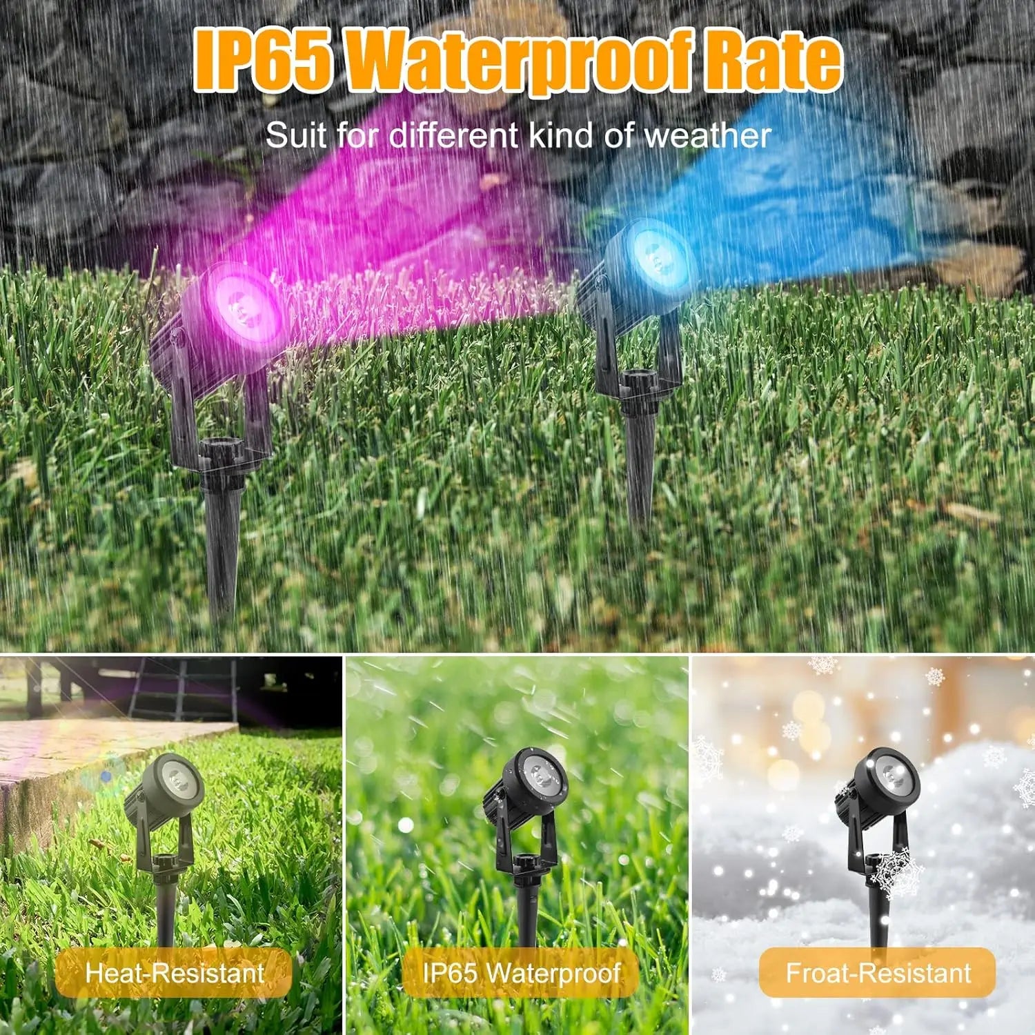 Projecteur Solaire RGB Étanche IP65 Paysage – étanche IP65, résistant aux intempéries