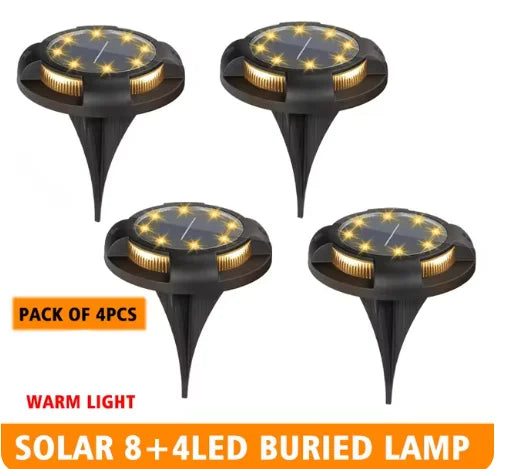 Lampe Solaire à Planter 12 LED Décorative Extérieur Cour Jardin