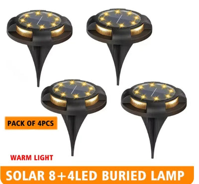 Lampe Solaire à Planter 12 LED Décorative Extérieur Cour Jardin