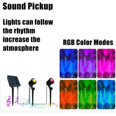Projecteur Solaire RGB LED Étanche IP65 Jardin Application