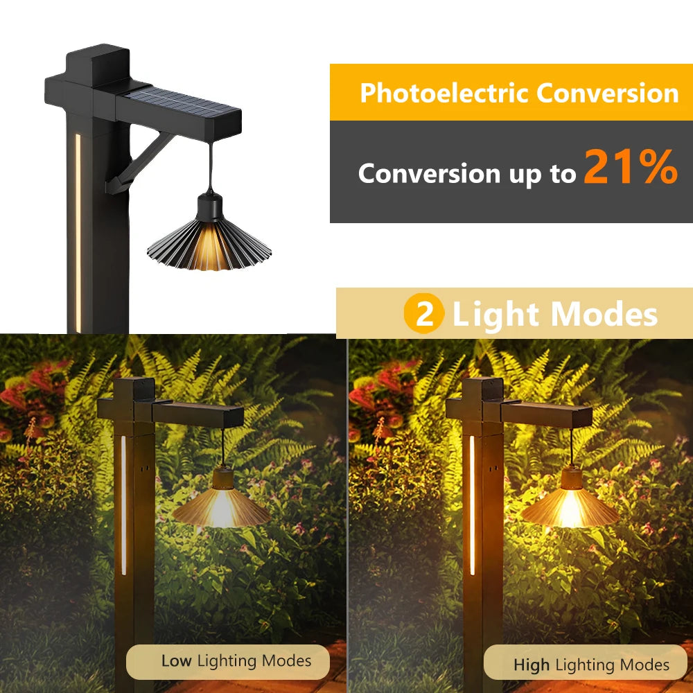 Lampadaire Solaire Extérieur Vintage Éclairage Paysager Allée Jardin