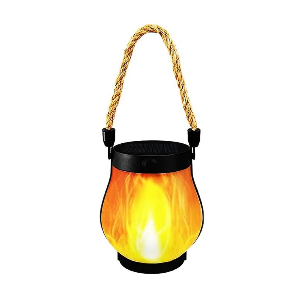 Lampe Torche Solaire 22 LED Flamme Vacillante Étanche Jardin