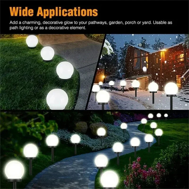 Ampoule solaire LED extérieure étanche en forme de boule pour jardin