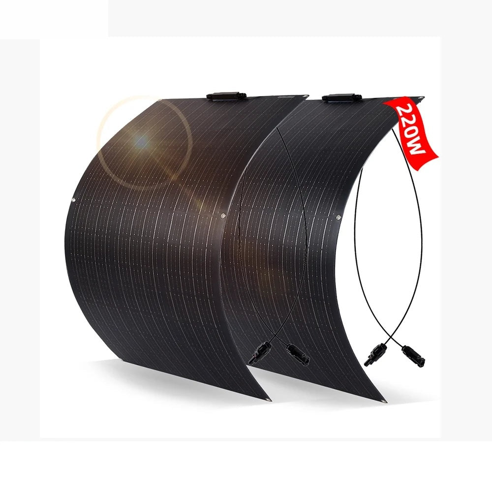 Panneau Solaire Flexible ETFE 18V Chargeur 12V Camping-Car â recharge de la batterie 12V en camping