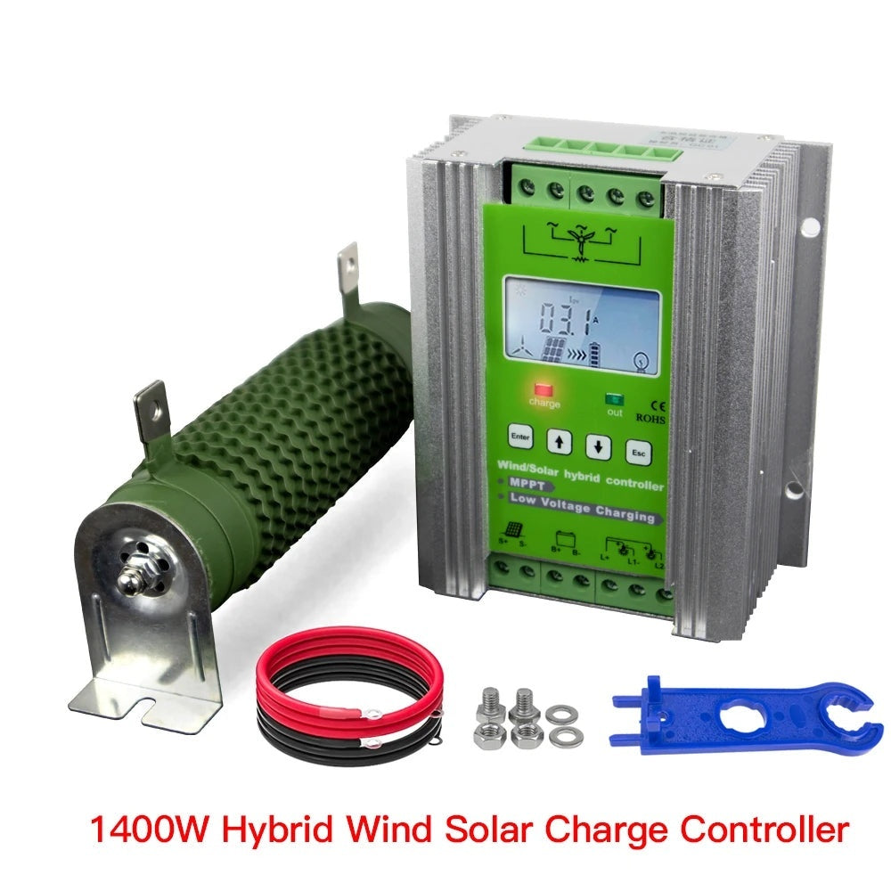 Contrôleur Hybride Éolienne Solaire MPPT PWM 12V 24V Régulateur – boîtier robuste et compact
