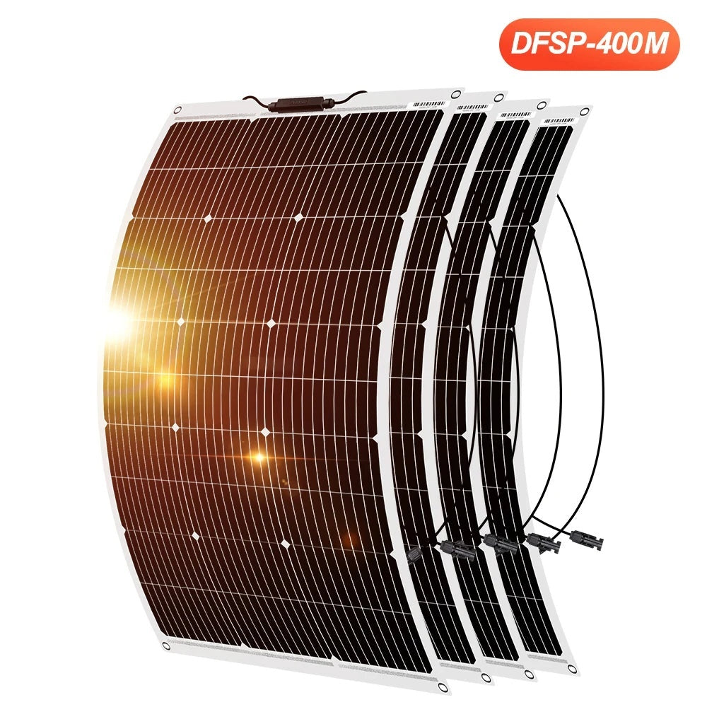 Panneau Solaire Flexible Monocristallin 400W Camping Camping-Car â recharge solaire en journĂ©e