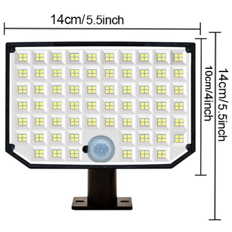 Lampe solaire 256 LEDs allumée en terrasse