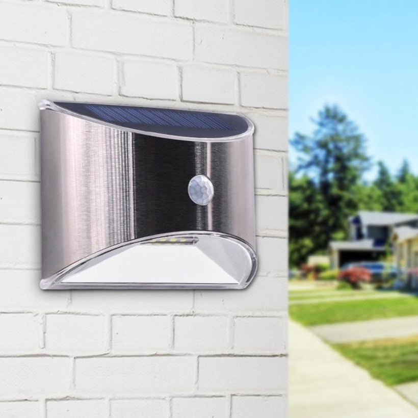 Détail de l'applique solaire inox détecteur mouvement