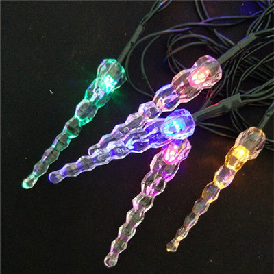 Guirlande solaire stalactite 100 LED allumée
