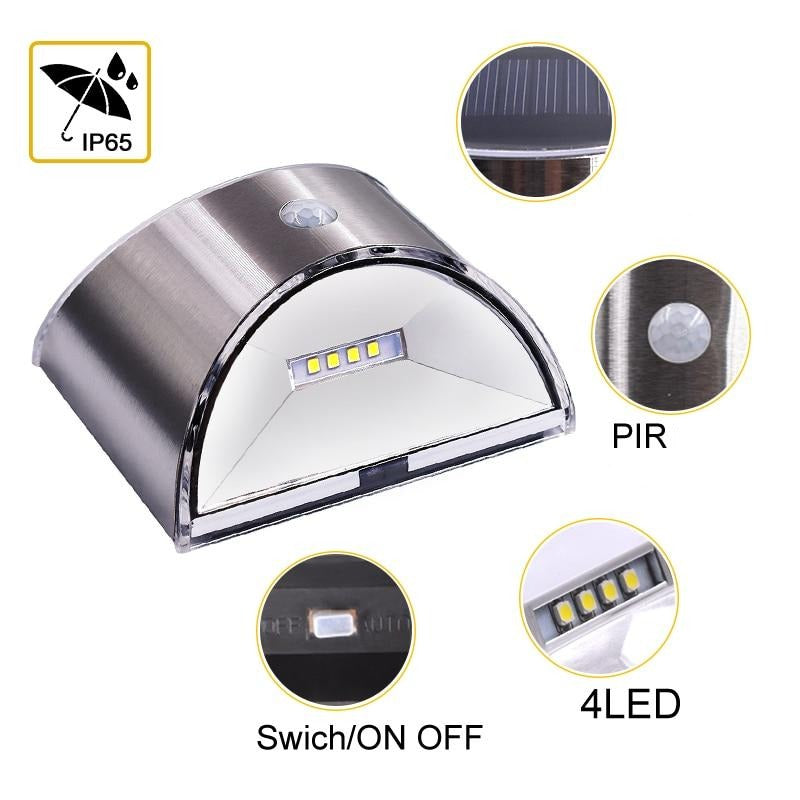 Applique murale solaire inox autonome extérieure