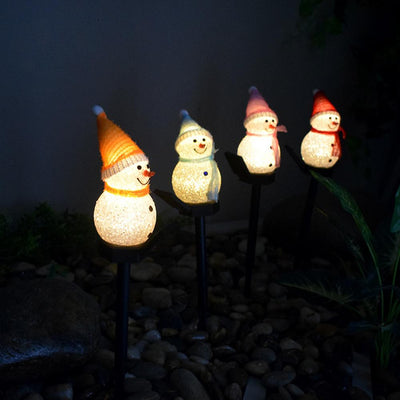 Bonhomme de neige solaire lumineux jardin