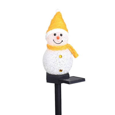 Bonhomme de neige solaire rose jardin